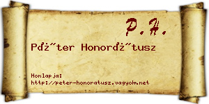 Péter Honorátusz névjegykártya